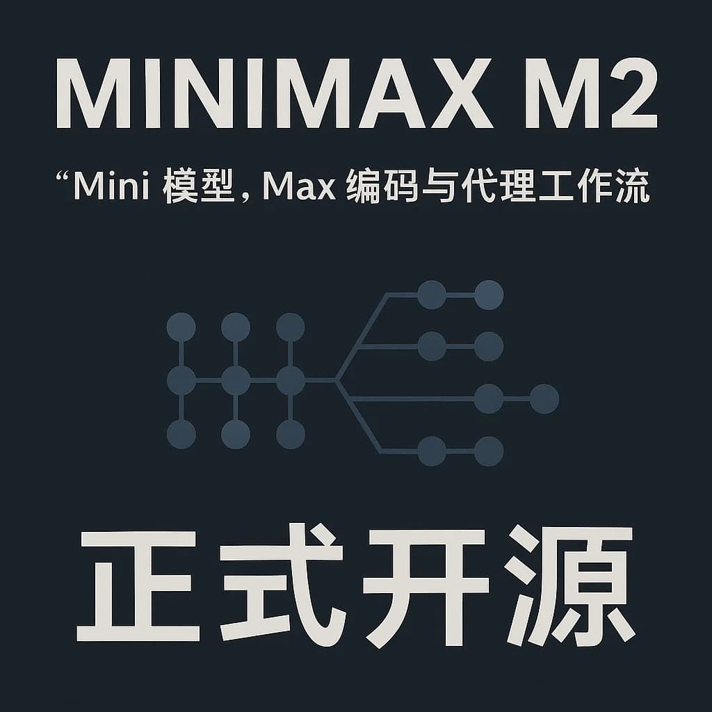 MiniMaxAI开源MiniMax M2模型：Artificial Analysis评测显示综合智能得分超过Claude Opus 4.1，开源第一，全球第五。