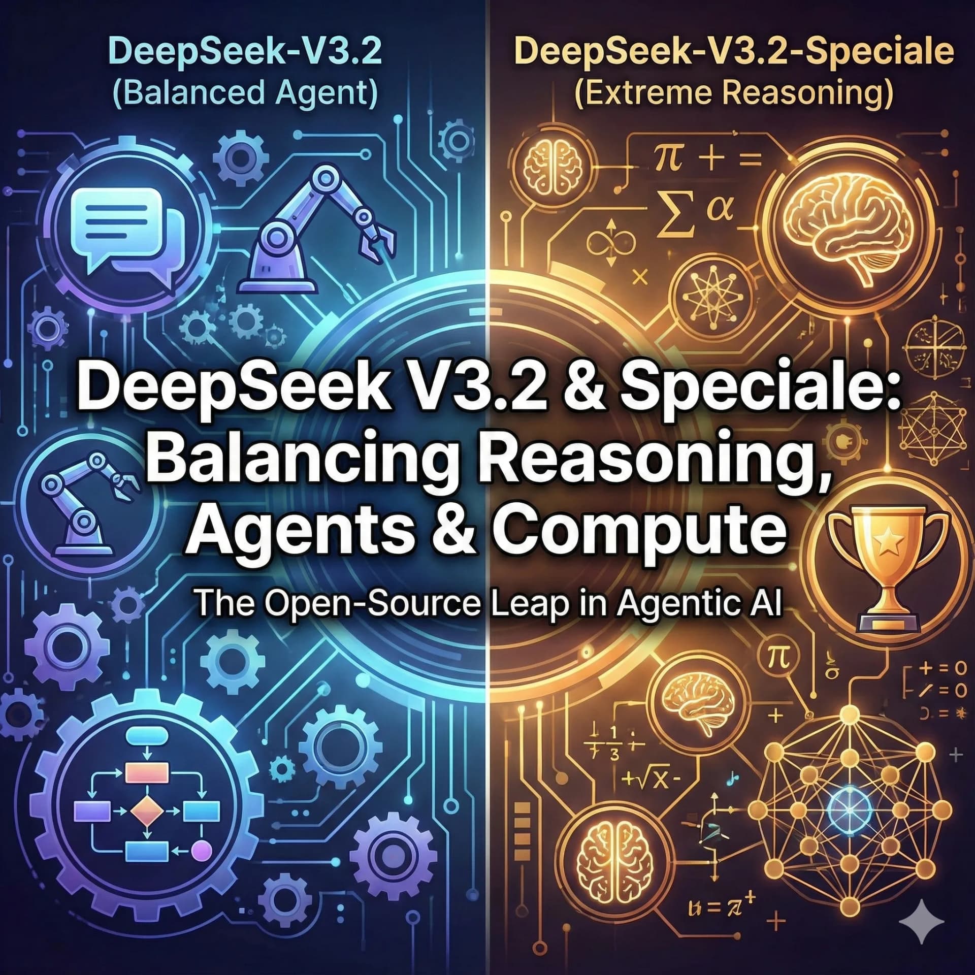 复杂问题推理能力大幅提升，DeepSeekAI发布DeepSeek V3.2正式版本以及一个评测结果可以媲美Gemini 3.0 Pro的将开源模型推到极限性能的DeepSeek-V3.2-Speciale模型