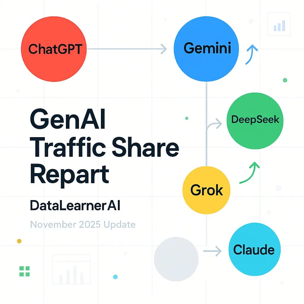 GenAI 流量格局更新：ChatGPT 持续下滑、Claude 首超 Perplexity、Grok 与 DeepSeek 重新走强，Gemini 成为增长速度最快的模型