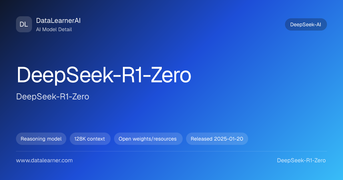 DeepSeek-R1-Zero：评测、参数、下载与模型卡 | DataLearnerAI
