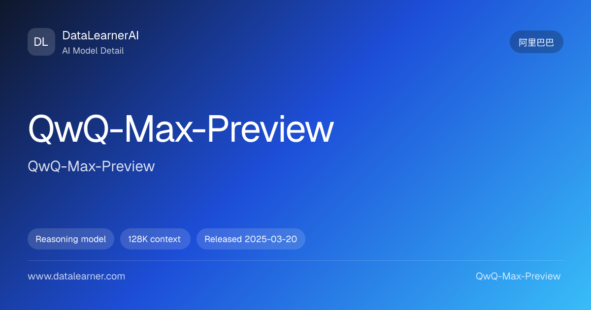 QwQ-Max-Preview：评测、参数、下载与模型卡 | DataLearnerAI