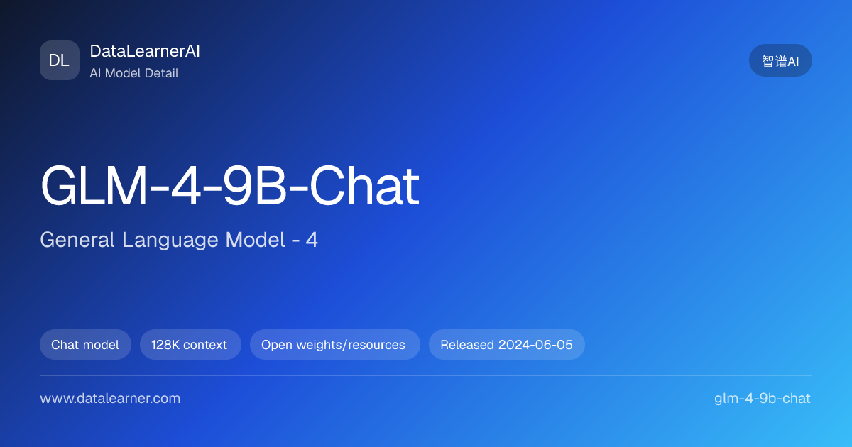 General Language Model - 4：评测、参数、下载与模型卡 | DataLearnerAI