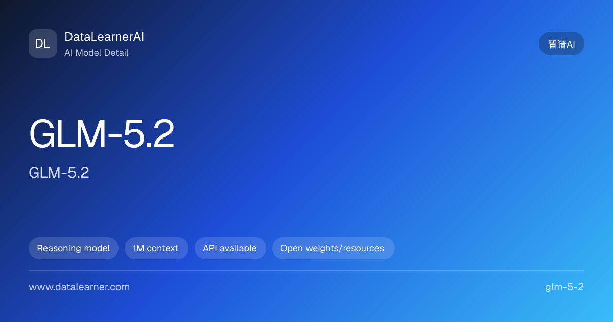 GLM-5.2: Specs, Pricing, Benchmarks & Model Details | DataLearnerAI