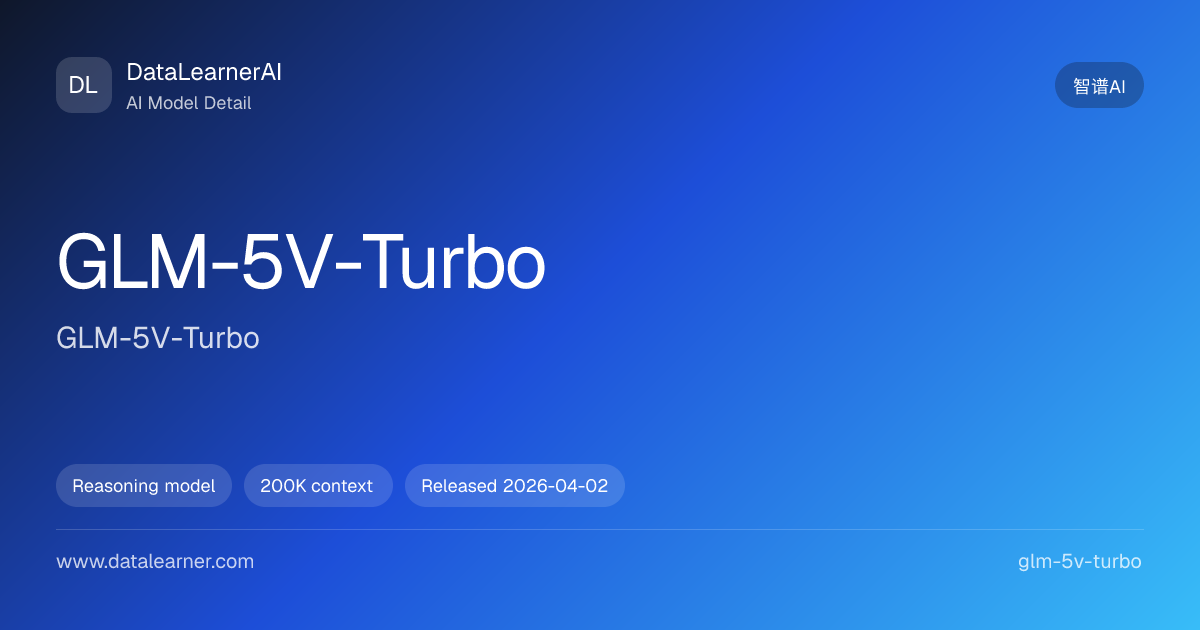 GLM-5V-Turbo：评测、参数与模型卡 | DataLearnerAI