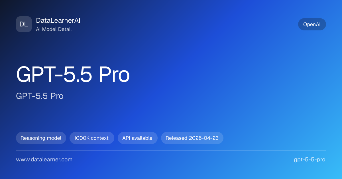 GPT-5.5 Pro: Specs, Pricing, Benchmarks & Model Details | DataLearnerAI