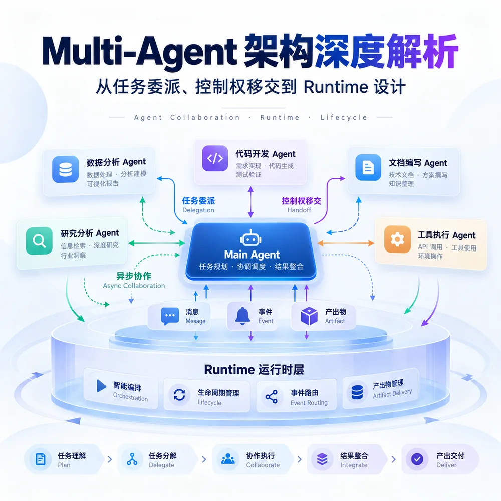 为什么多 Agent 不只是 Function Calling？Multi-Agent 架构深度解析：从任务委派、控制权移交到 Runtime 设计