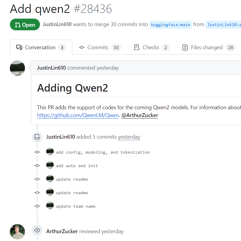 阿里巴巴的第二代通义千问可能即将发布：Qwen2相关信息已经提交HuggingFace官方的transformers库