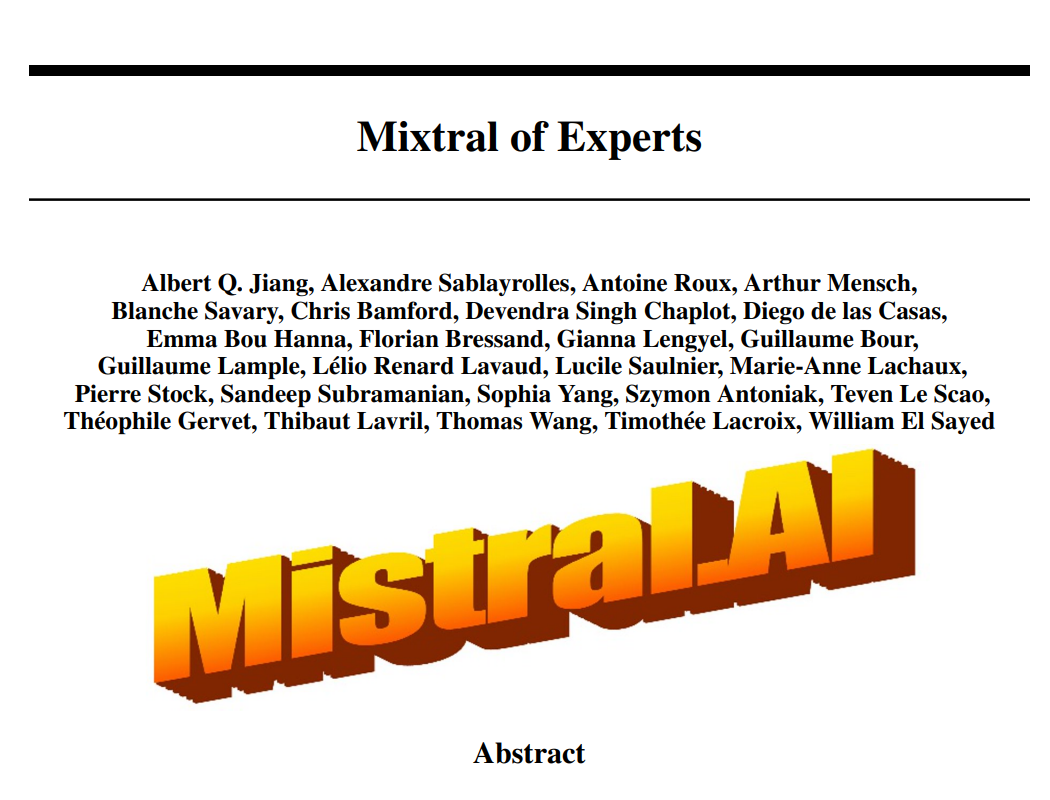 MistralAI发布了Mixtral  8×7B MoE模型的论文，更详细的参数和对比结果~