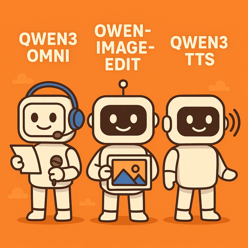 阿里一次发布3款Qwen大模型：开源的全模态Qwen3-Omni和图像编辑大模型Qwen-Image-Edit-2509和不开源的语音识别大模型Qwen3-TTS