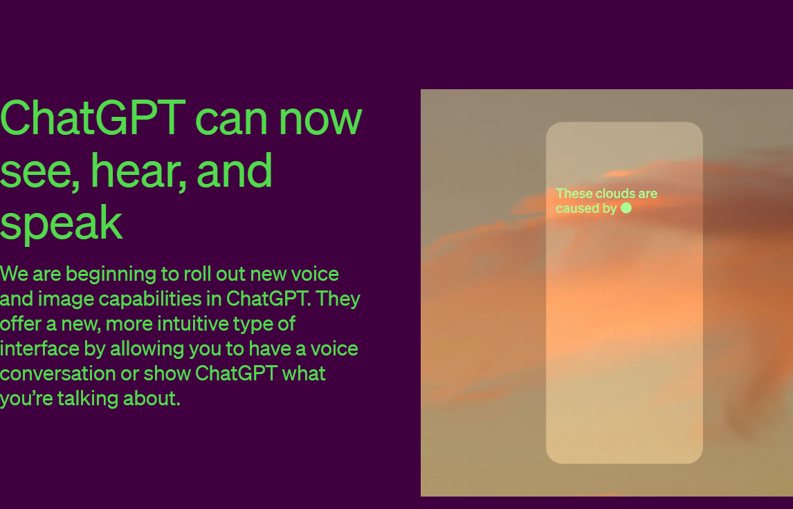 重磅！ChatGPT加入多模态能力，可以听语音、生成语音并理解图片了！