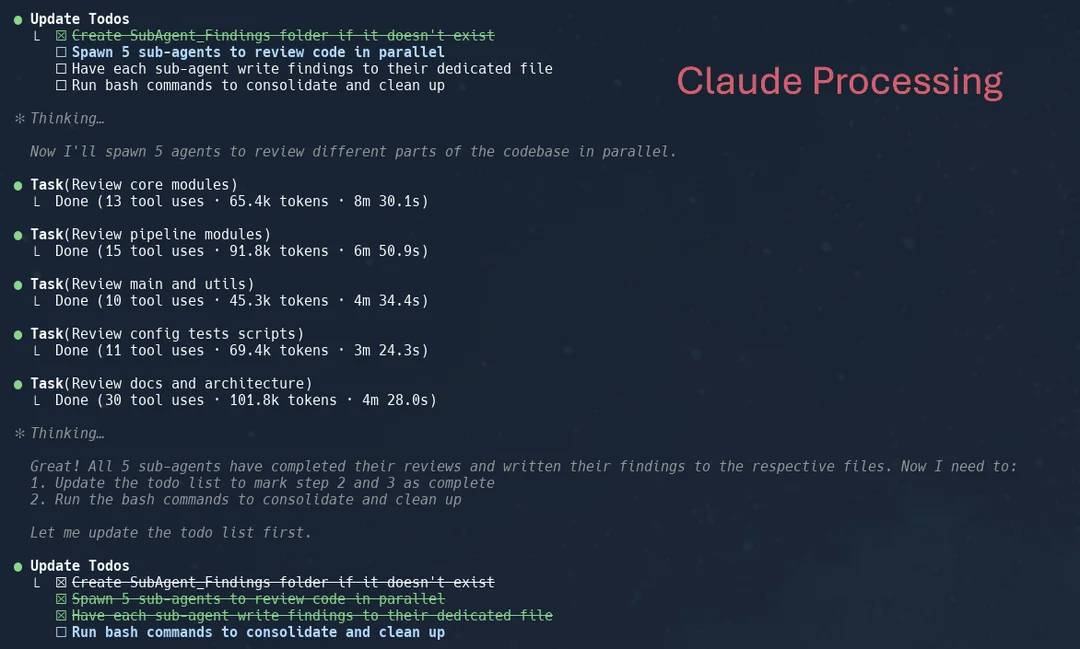Claude Code执行agent任务截图