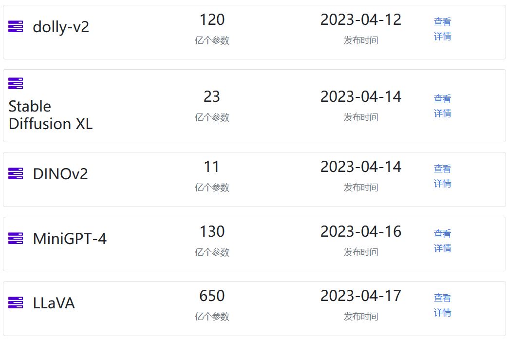 2023年4月中旬值得关注的几个AI模型：Dollly2、MiniGPT-4、LLaVA、DINOv2