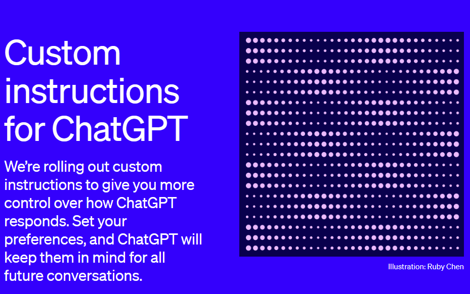 OpenAI开放自定义用户指令，让ChatGPT永久记住这些自定义系统prompt：你的ChatGPT按照你的偏好变成一个专属助理了~